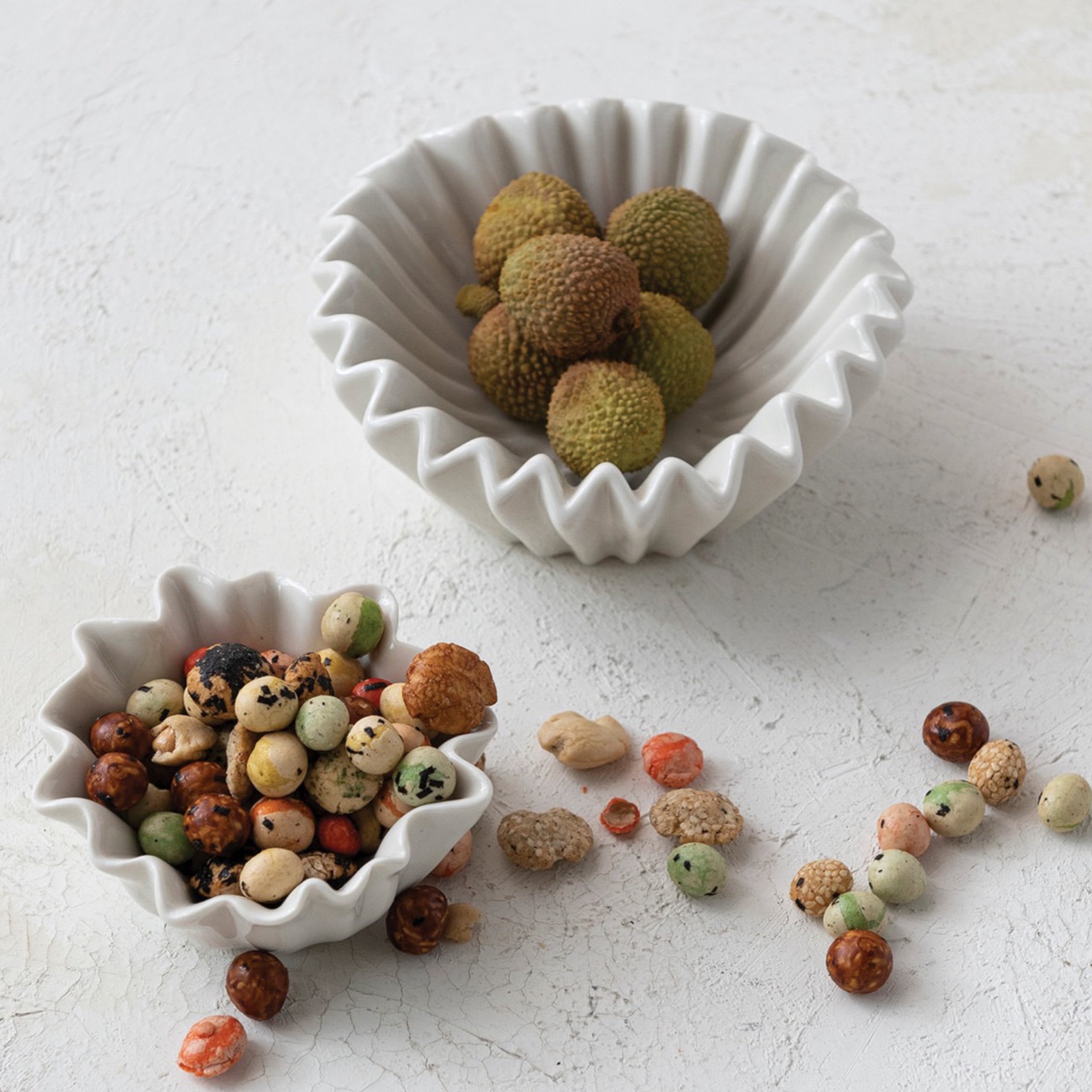 White Stoneware Fluted Bowl | Christian Rae Designs